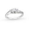 Thumbnail Image 1 of 1/2 CT. T.W. Diamond Past Present Future® Bypass Shank Engagement Ring in 10K White Gold