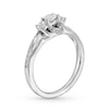 Thumbnail Image 3 of 1/2 CT. T.W. Diamond Past Present Future® Bypass Shank Engagement Ring in 10K White Gold