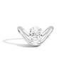 Thumbnail Image 1 of Zales x SHAHLA 3 CT. Certified Oval Lab-Grown Diamond Solitaire Zaha Dip Engagement Ring in 14K White Gold (F/VS2)