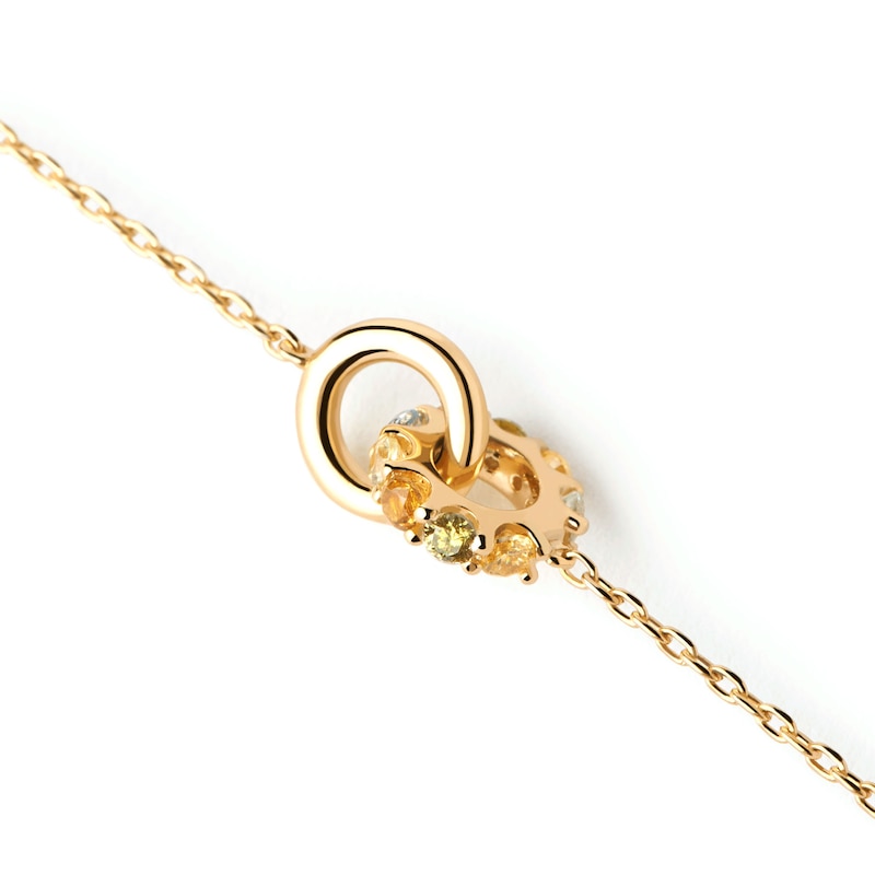 Main Image 4 of PDPAOLA™ at Zales Multi-Color Cubic Zirconia Interlocking Circles Bracelet in Sterling Silver with 18K Gold Plate