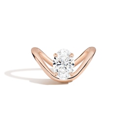 Zales x SHAHLA 2 CT. Certified Oval Lab-Grown Diamond Solitaire Zaha Dip Engagement Ring in 14K Rose Gold (F/VS2)