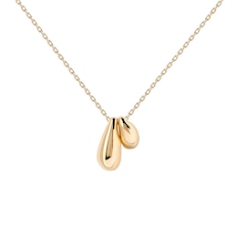 PDPAOLA™ at Zales Double Teardrop Necklace in Sterling Silver with 18K Gold Plate - 19.5"