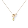 Thumbnail Image 1 of PDPAOLA™ at Zales Oval Green Cubic Zirconia Dangle Interlocking Circles Necklace in Sterling Silver with 18K Gold Plate