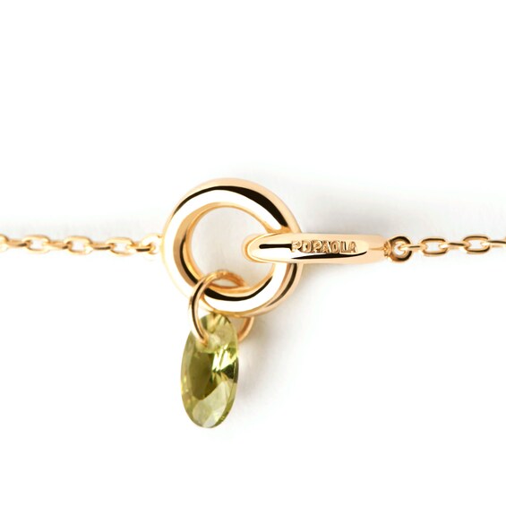 PDPAOLAâ¢ at Zales Oval Green Cubic Zirconia Dangle Interlocking Circles Necklace in Sterling Silver with 18K Gold Plate
