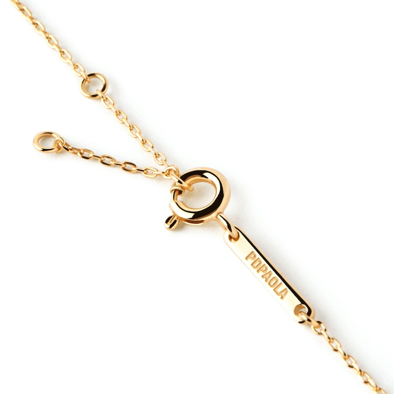 Main Image 3 of PDPAOLA™ at Zales Oval Green Cubic Zirconia Dangle Interlocking Circles Necklace in Sterling Silver with 18K Gold Plate