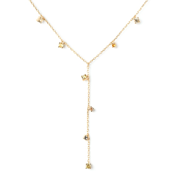 PDPAOLAâ¢ at Zales Multi-Color Cubic Zirconia Dangle Station "Y" Necklace in Sterling Silver with 18K Gold Plate