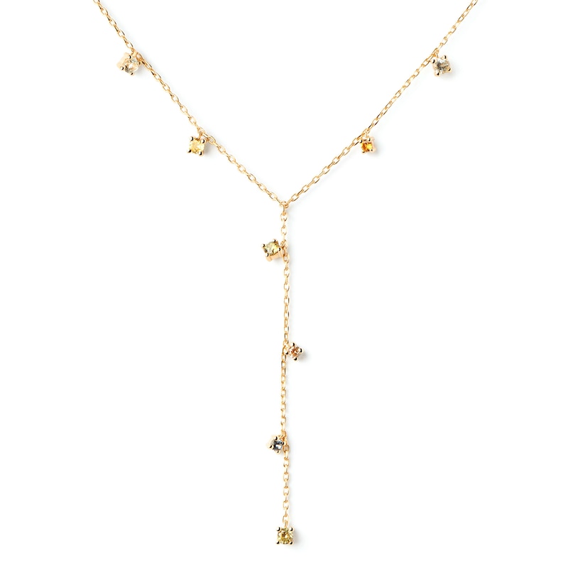 Main Image 1 of PDPAOLA™ at Zales Multi-Color Cubic Zirconia Dangle Station "Y" Necklace in Sterling Silver with 18K Gold Plate