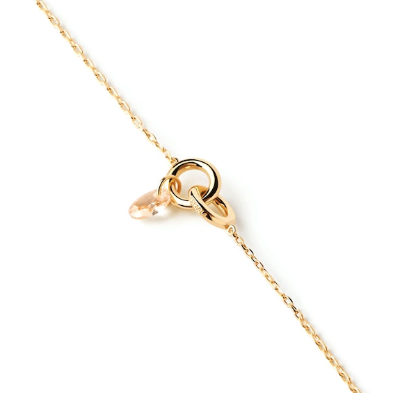 PDPAOLAâ¢ at Zales Oval Pink Cubic Zirconia Dangle Interlocking Circles Bracelet in Sterling Silver with 18K Gold Plate