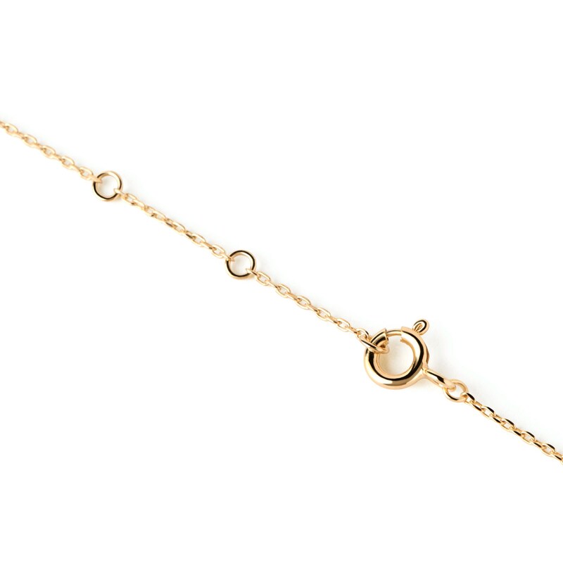 Main Image 5 of PDPAOLA™ at Zales Oval Blue Cubic Zirconia Dangle Interlocking Circles Bracelet in Sterling Silver with 18K Gold Plate