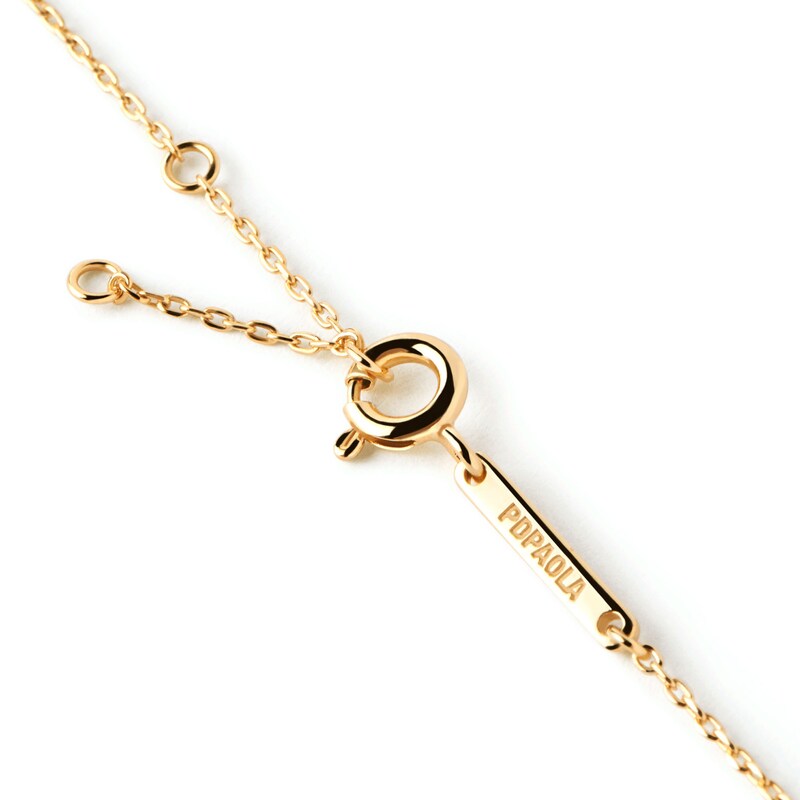 Main Image 4 of PDPAOLA™ at Zales Oval Pink Cubic Zirconia Dangle Interlocking Circles Necklace in Sterling Silver with 18K Gold Plate