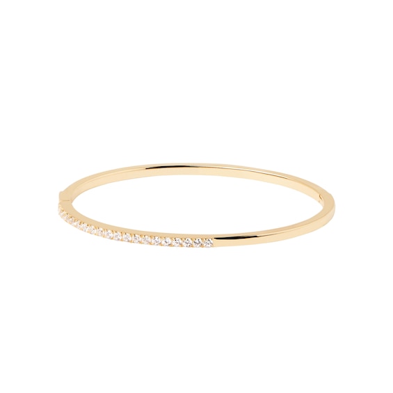PDPAOLAâ¢ at Zales Cubic Zirconia Hinged Bangle in Sterling Silver with 18K Gold Plate - 6.82"