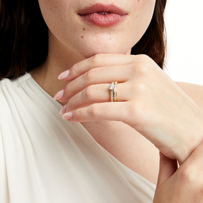 Main Image 2 of 1 CT. T.W. Diamond Channel Bridal Set in 14K Gold