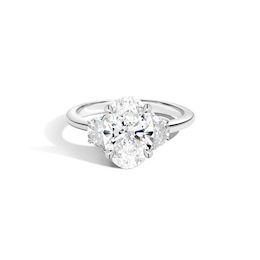 Zales x SHAHLA Certified Lab-Grown Center Diamond 2-1/3 CT. T.W. Arch Three Stone Engagement Ring in 14K White Gold
