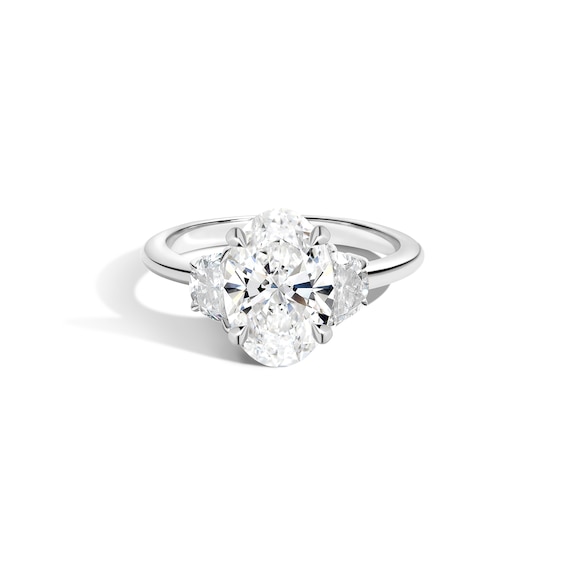 Zales x Shahla Certified Lab-Grown Center Diamond 2-1/3 CT. T.w. Arch Three Stone Engagement Ring in 14K White Gold