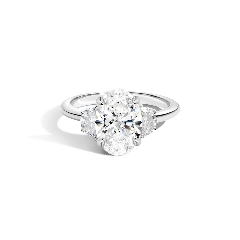 Main Image 1 of Zales x SHAHLA Certified Lab-Grown Center Diamond 2-1/3 CT. T.W. Arch Three Stone Engagement Ring in 14K White Gold