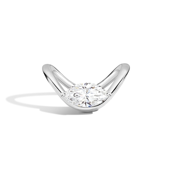 Zales x Shahla 2 CT. Certified Marquise Lab-Grown Diamond Solitaire Zaha Dip Engagement Ring in Platinum (F/Vs2)