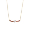 Thumbnail Image 1 of 5.0mm Freshwater Cultured Pearl and Certified Ruby Bar Necklace in 10K Gold