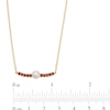 Thumbnail Image 3 of 5.0mm Freshwater Cultured Pearl and Certified Ruby Bar Necklace in 10K Gold