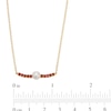 Thumbnail Image 2 of 5.0mm Cultured Freshwater Pearl and Certified Ruby Bar Necklace in 10K Gold