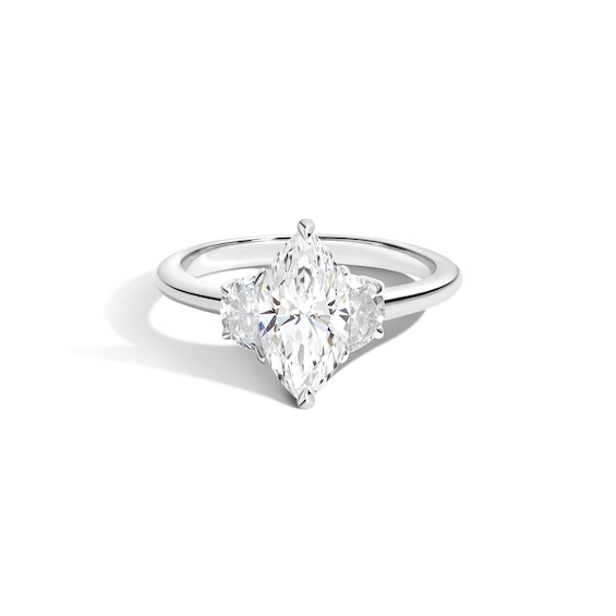Zales x Shahla Certified Marquise Lab-Grown Center Diamond 2-1/3 CT. T.w. Arch Three Stone Engagement Ring in Platinum