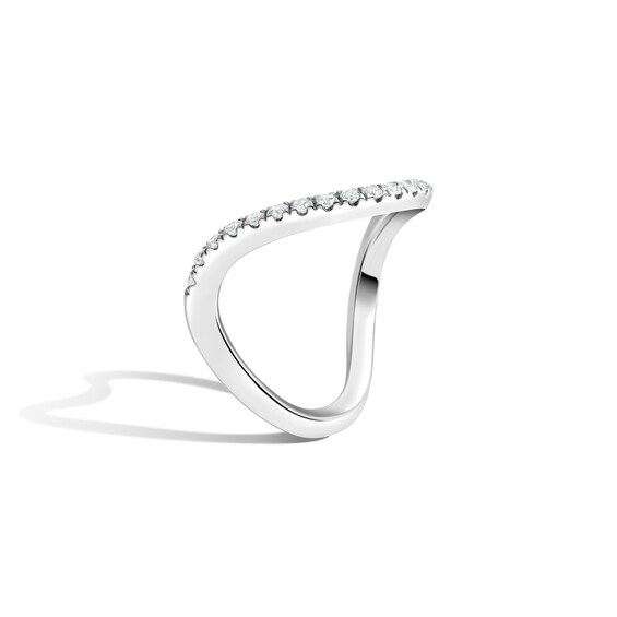 Zales x Shahla 1/4 CT. Certified Lab-Grown Diamond PavÃ© Zaha Dip Ring in 14K Gold (F/Vs2