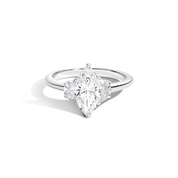 Zales x SHAHLA Certified Lab-Grown Center Diamond 2-1/3 CT. T.W. Arch Three Stone Engagement Ring in 14K White Gold