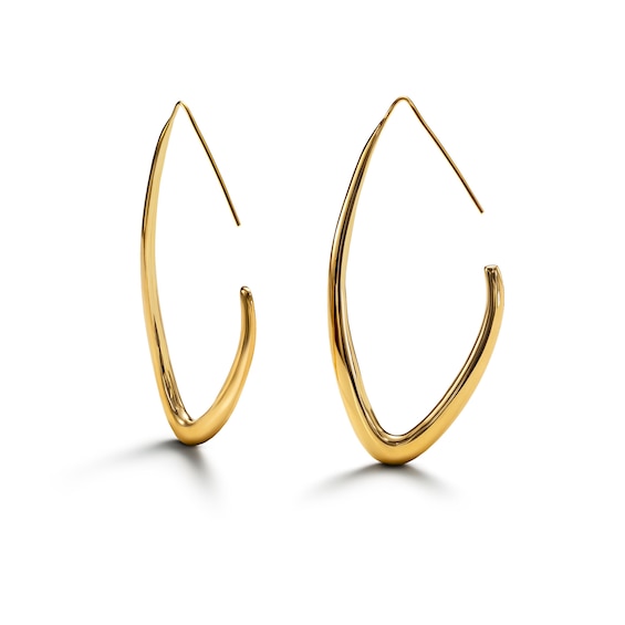 Zales x Soko Tulla Outline Threader Hoop Earrings in Brass with 24K Gold Plate