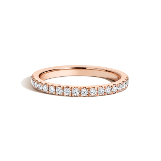 Zales x Shahla 1/4 CT. T.w. Certified Lab-Grown Diamond Zaha Pavé Band in 14K Rose Gold (F/Vs2)