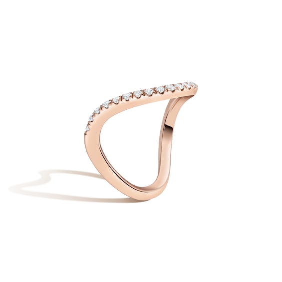 Zales x Shahla 1/4 CT. Certified Lab-Grown Diamond PavÃ© Zaha Dip Ring in 14K Rose Gold (F/Vs2)