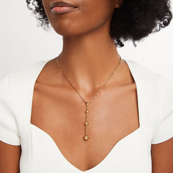 Zales x Soko Obiti Dangle Necklace in Brass with 24K Gold Plate - 18.5"