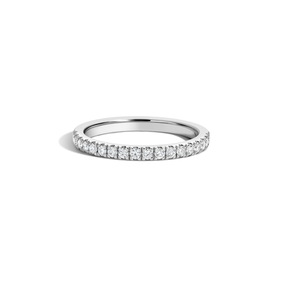Zales x Shahla 1/4 CT. T.w. Certified Lab-Grown Diamond Zaha PavÃ© Band in 14K White Gold (F/Vs2)