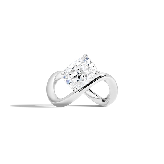Zales x Shahla 2 CT. Certified Cushion-Cut Lab-Grown Diamond Solitaire Infinity Ring in Platinum (F/Vs2)