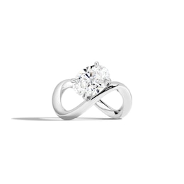 Zales x SHAHLA 2 CT. Certified Oval Lab-Grown Diamond Solitaire Infinity Ring in 14K White Gold (F/VS2)