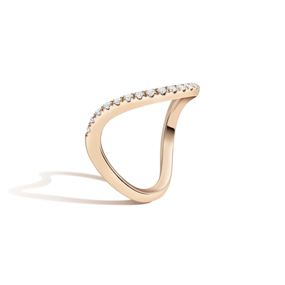 Zales x Shahla 1/4 CT. Certified Lab-Grown Diamond PavÃ© Zaha Dip Ring in 14K Gold (F/Vs2)