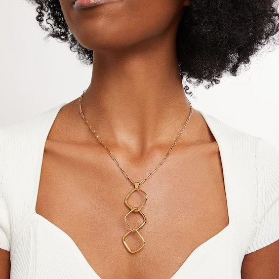 Zales x Soko Laini Dangle Necklace in Brass with 24K Gold Plate - 18.5"