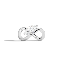 Zales x SHAHLA 2 CT. Certified Marquise Lab-Grown Diamond Solitaire Infinity Ring in 14K White Gold