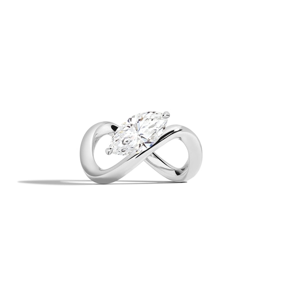 Zales x Shahla 2 CT. Certified Marquise Lab-Grown Diamond Solitaire Infinity Ring in 14K White Gold