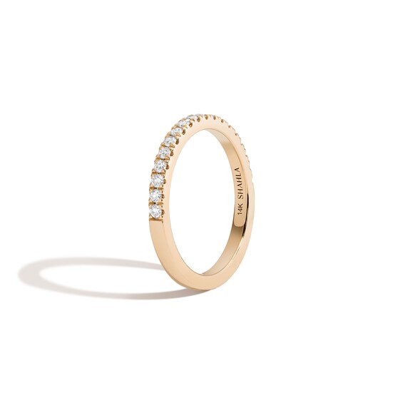 Zales x Shahla 1/4 CT. Certified Lab-Grown Diamond Zaha PavÃ© Band in 14K Gold (F/Vs2)