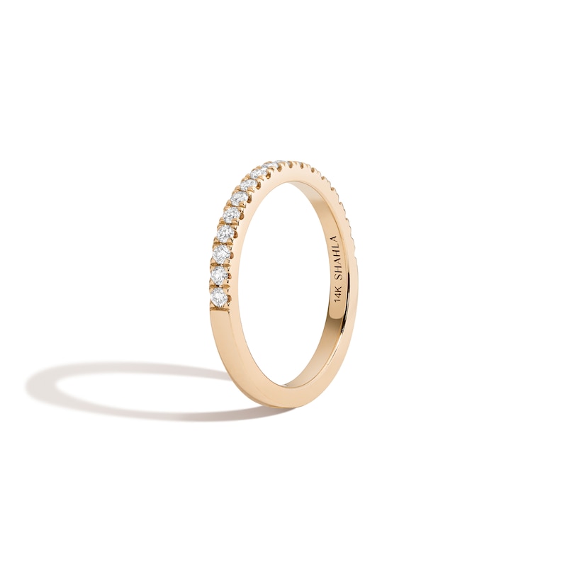 Zales x SHAHLA 1/4 CT. Certified Lab-Created Diamond Zaha Pavé Band in 14K Gold (F/VS2)