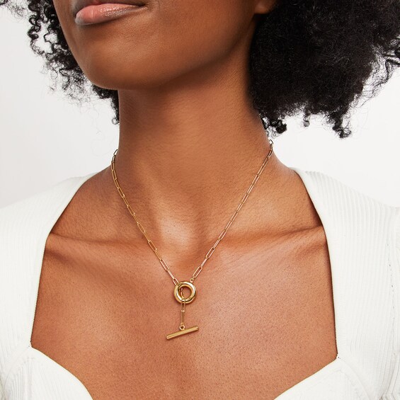 Zales x Soko Obiti Lariat Necklace in Brass with 24K Gold Plate - 19.53"