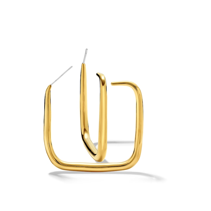 Main Image 3 of Zales x SOKO Laini Maxi Hoop Earrings in Brass with 24K Gold Plate