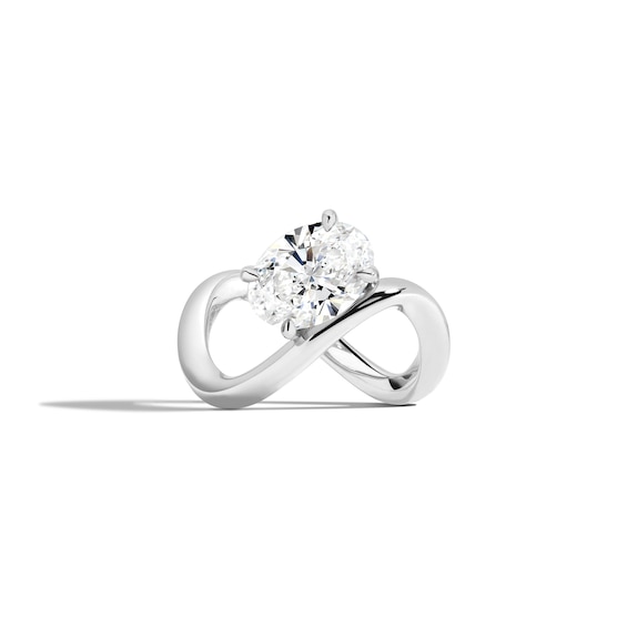 Zales x Shahla 2 CT. Certified Oval Lab-Grown Diamond Solitaire Infinity Ring in Platinum (F/Vs2)
