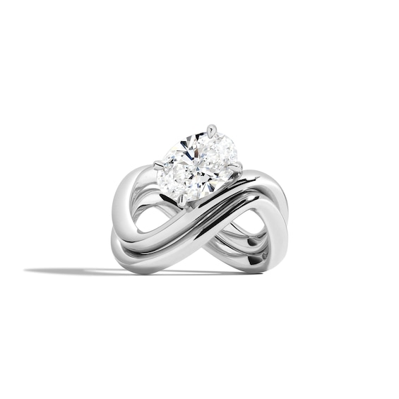 Zales x Shahla 2 CT. Certified Oval Lab-Grown Diamond Solitaire Infinity Ring in Platinum (F/Vs2)