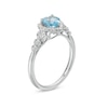Thumbnail Image 3 of Heart-Shaped Swiss Blue Topaz and White Lab-Created Sapphire Pendant, Ring and Stud Earrings Set in Sterling Silver
