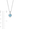 Thumbnail Image 6 of Heart-Shaped Swiss Blue Topaz and White Lab-Created Sapphire Pendant, Ring and Stud Earrings Set in Sterling Silver