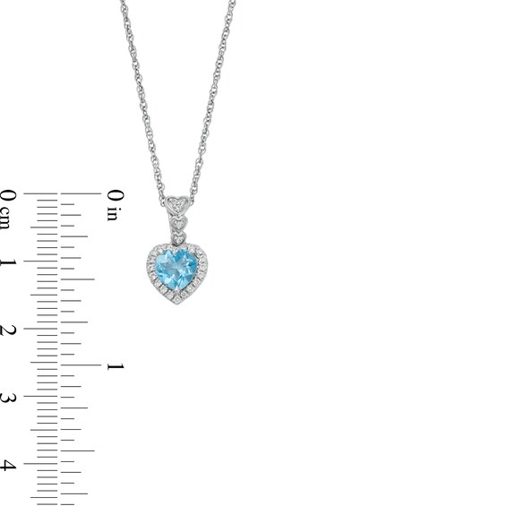 Heart-Shaped Swiss Blue Topaz and White Lab-Created Sapphire Pendant, Ring and Stud Earrings Set in Sterling Silver