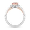 Thumbnail Image 3 of Enchanted Disney Aurora Oval Morganite and 1/5 CT. T.W. Diamond Sunburst Frame Ring in Sterling Silver and Rose Gold