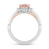 Thumbnail Image 2 of Enchanted Disney Aurora Oval Morganite and 1/5 CT. T.W. Diamond Sunburst Frame Ring in Sterling Silver and Rose Gold