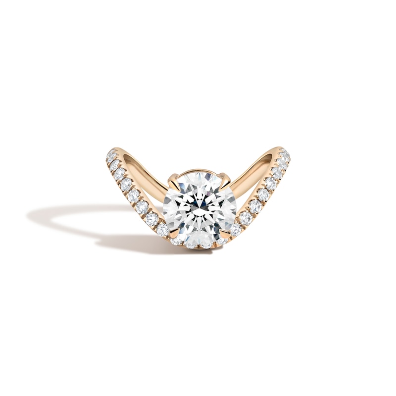 Zales x SHAHLA 2-1/3 CT. T.W. Certified Lab-Created Diamond Zaha Dip Pavé Engagement Ring in 14K Gold (F/VS2)