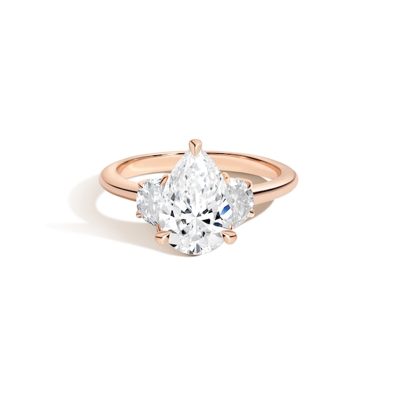 Zales x Shahla Certified Lab-Grown Center Diamond 2-1/3 CT. T.w. Arch Three Stone Engagement Ring in 14K Rose Gold